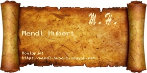Mendl Hubert névjegykártya